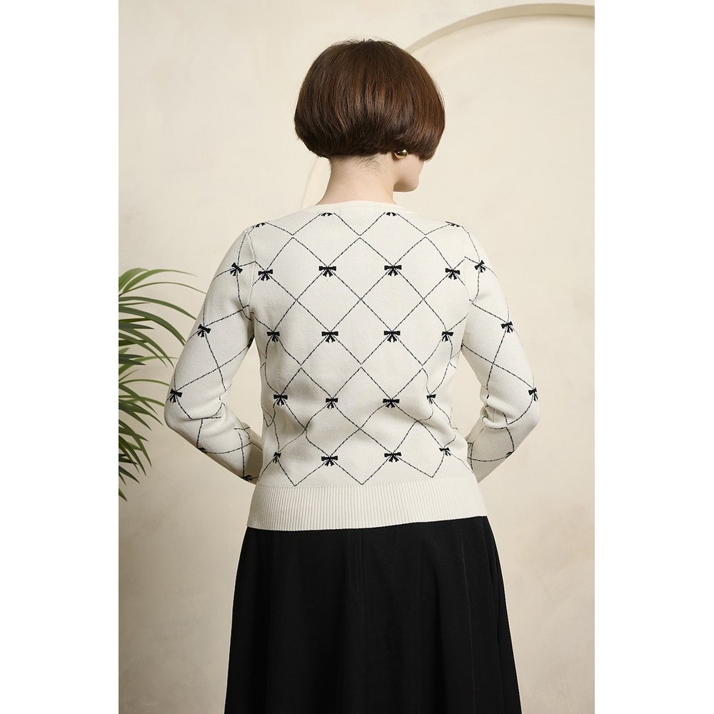 Banned - Betty Bow Cardigan - Cream